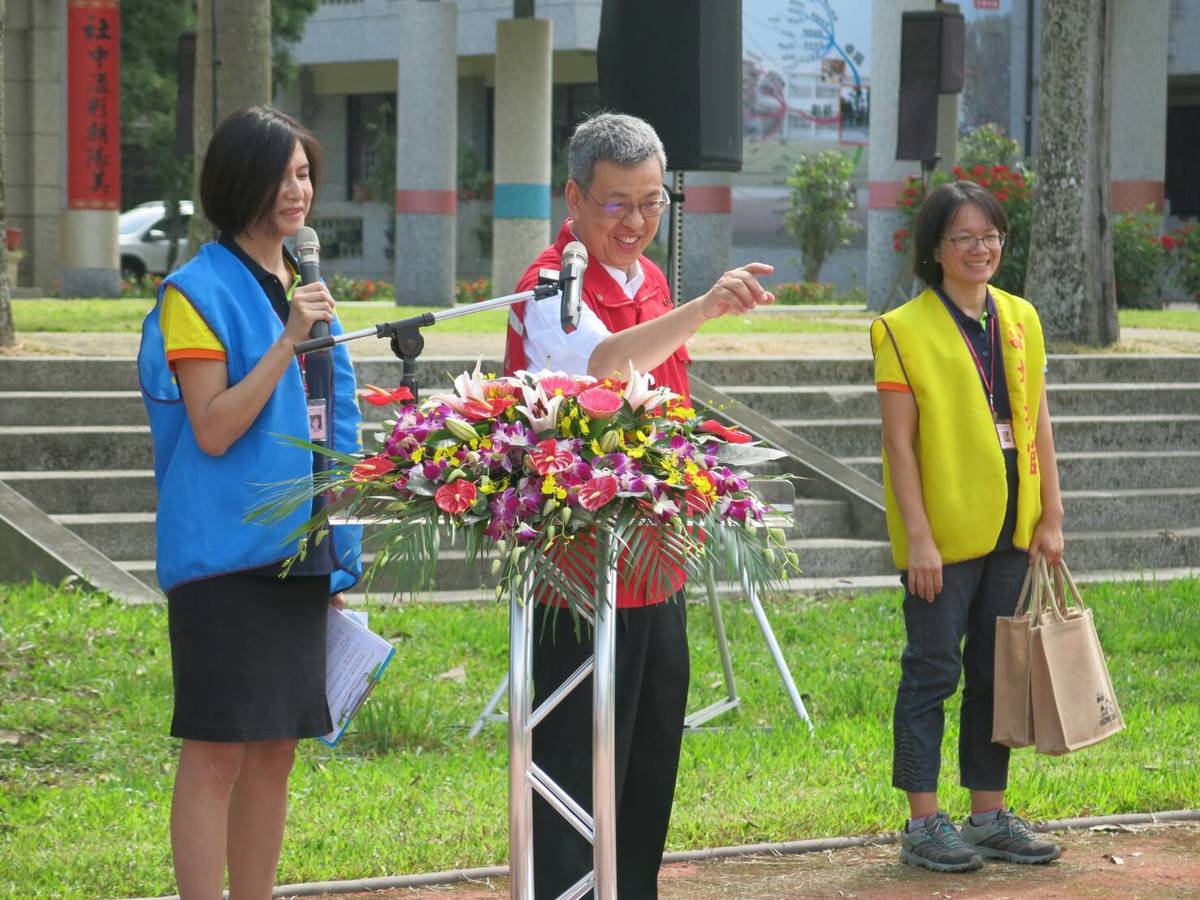 副總統陳建仁到社寮國中參與校園抗震演練