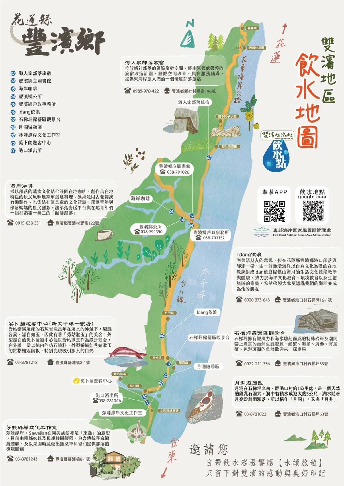 東管處設計雙濱地區飲水地圖。