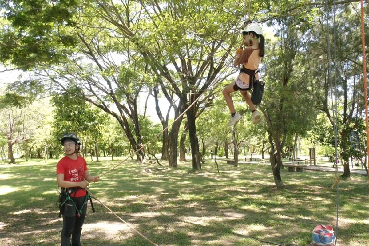 為進一步活化臺東森林公園場域，臺東縣政府日前辦理攀樹體驗，帶領民眾親近大自然，療癒身心。