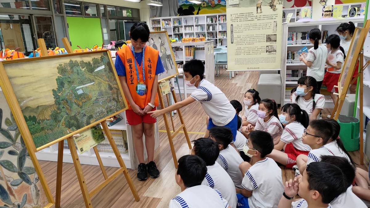 永福藝術小尖兵介紹展出畫作