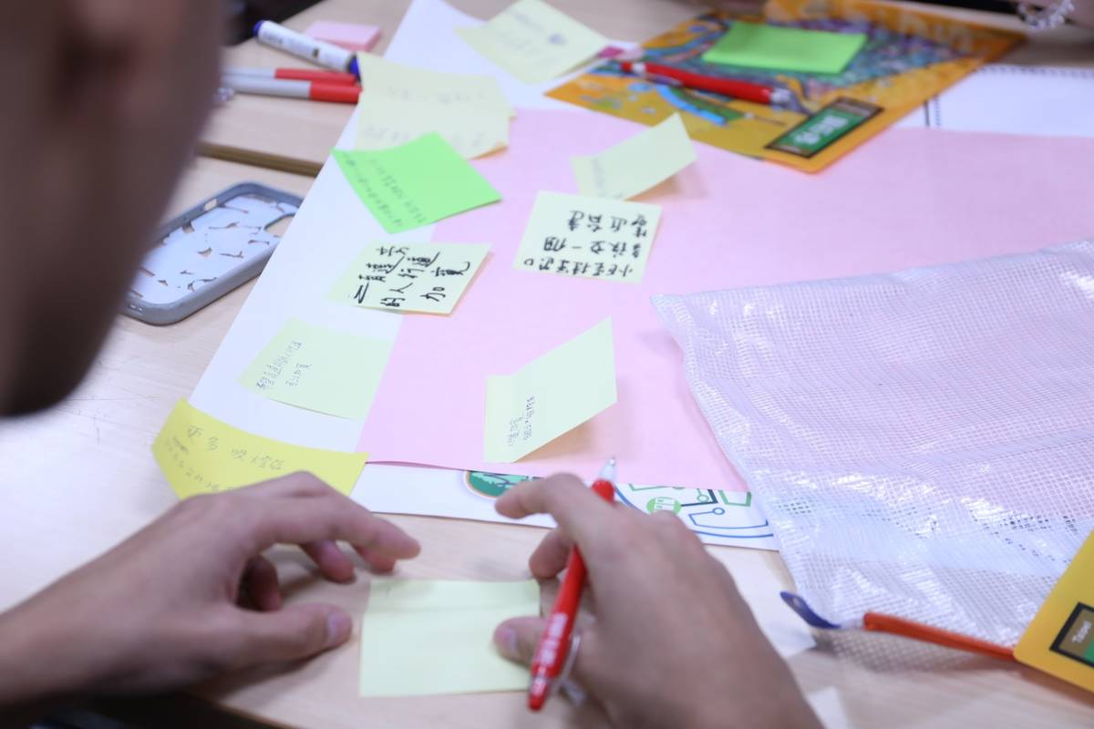 各組學生紛紛寫下許多實質又有趣的想法