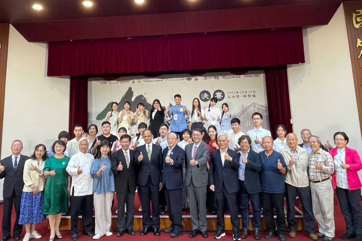 「2023蔣渭水臺語、客語漢詩吟唱賽」今天（15日）在立法院舉行決賽。