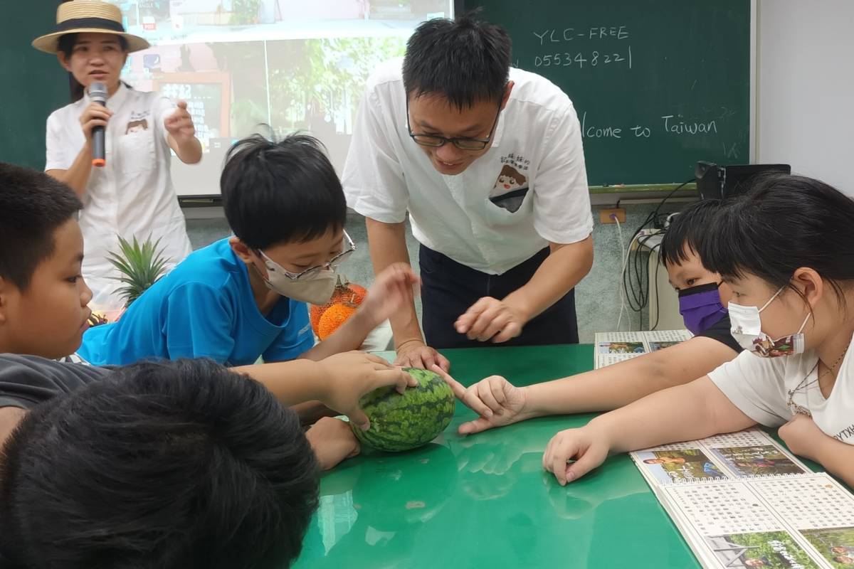 廉使國小的學生學習認識蔬果（圖源：廉使國小）