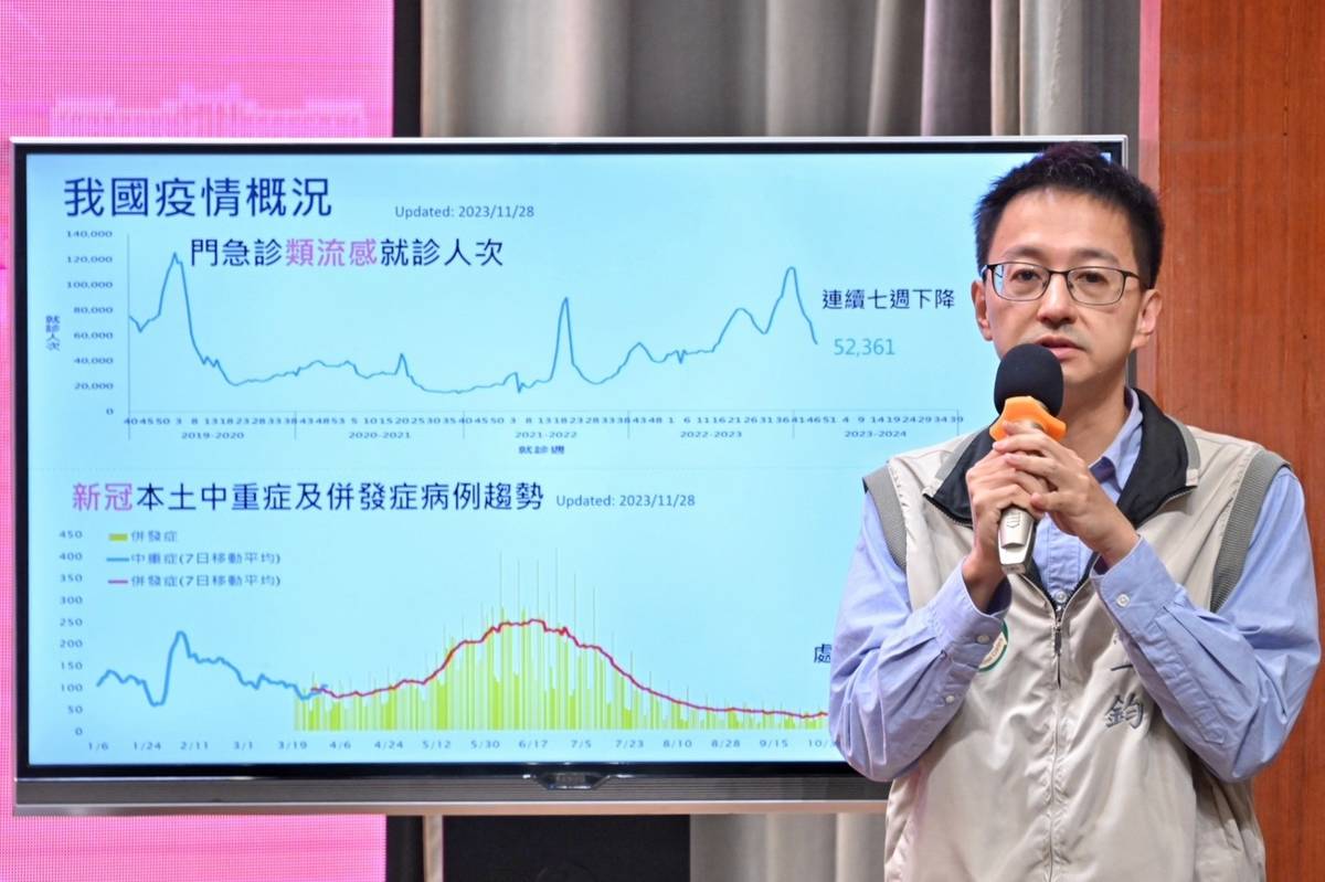 疾管署副署長羅一鈞說明疫情。(行政院提供)