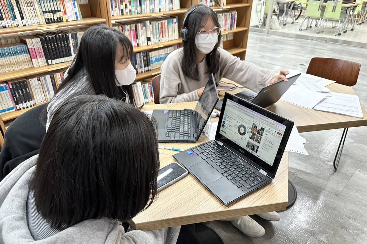新店高中學生在今年寒假與日本青森東高校進行線上交流