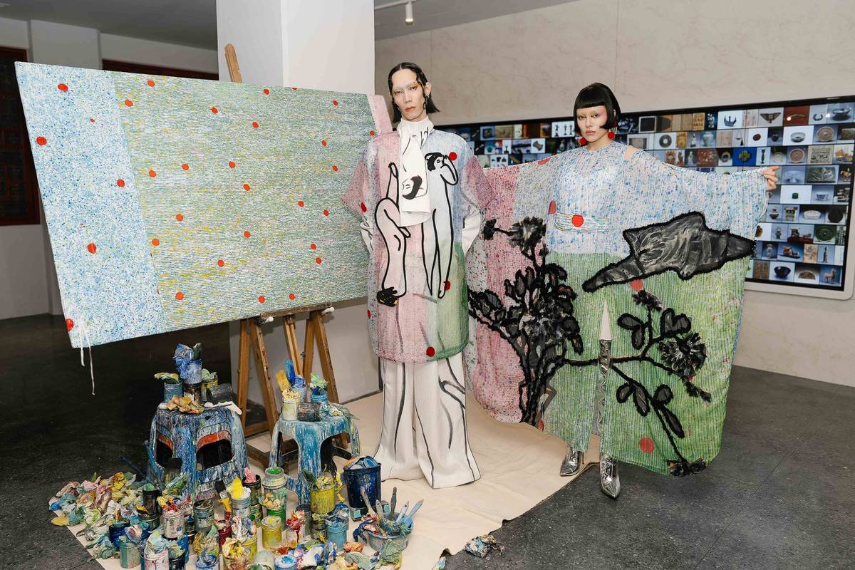 江賢二以史博館典藏常玉《雙人像》、《花》與《瓶花》畫作為靈感的創作