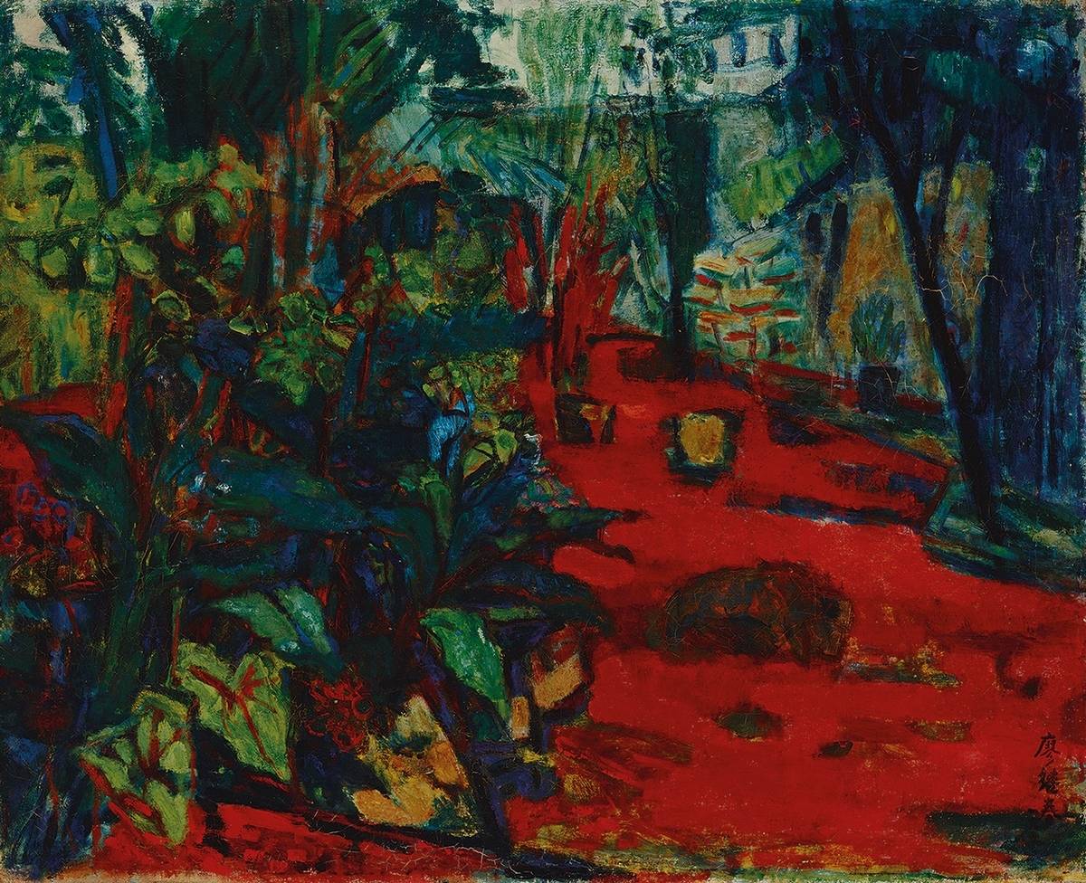 廖繼春《院子》，1958年油彩作品(圖片提供:北美館)