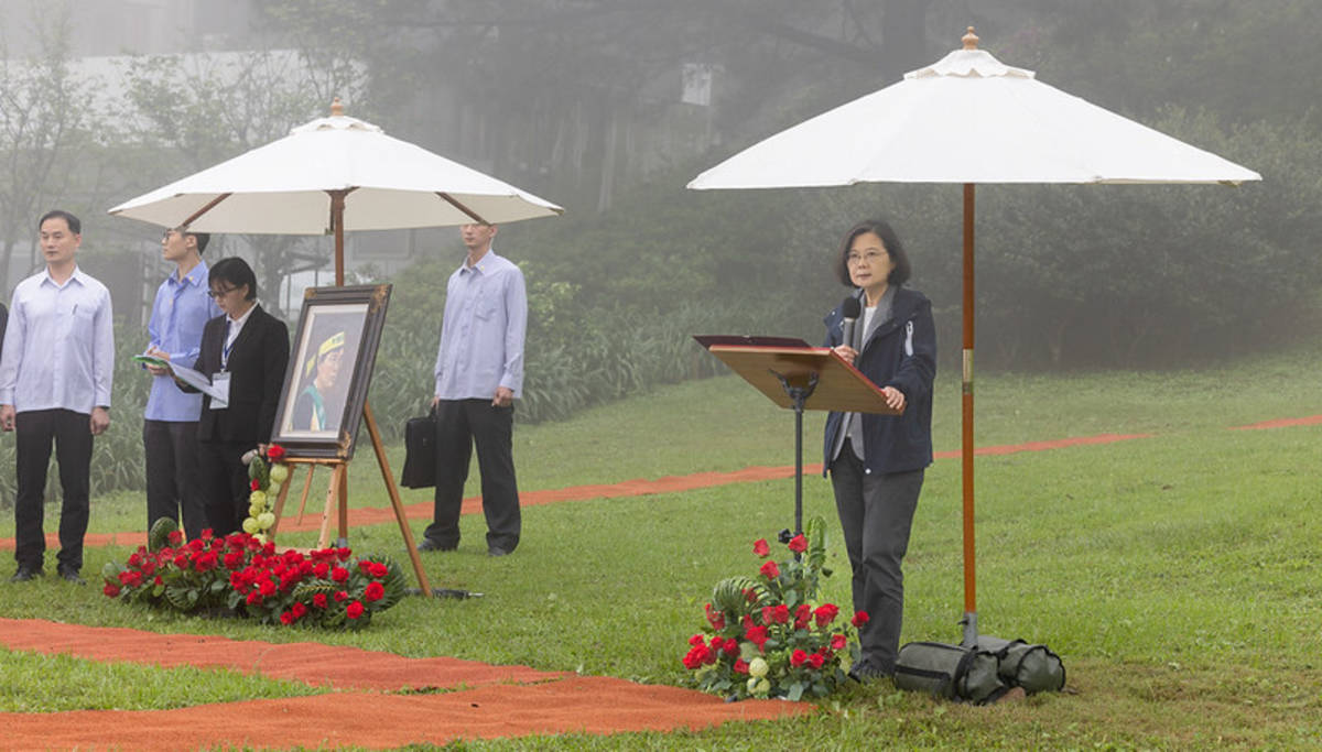 蔡英文總統出席「鄭南榕殉道35周年追思紀念會」，並致詞 (總統府提供)