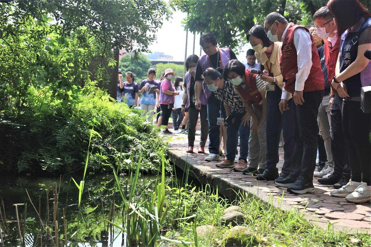 侯友宜市長巡視校園登革熱熱區