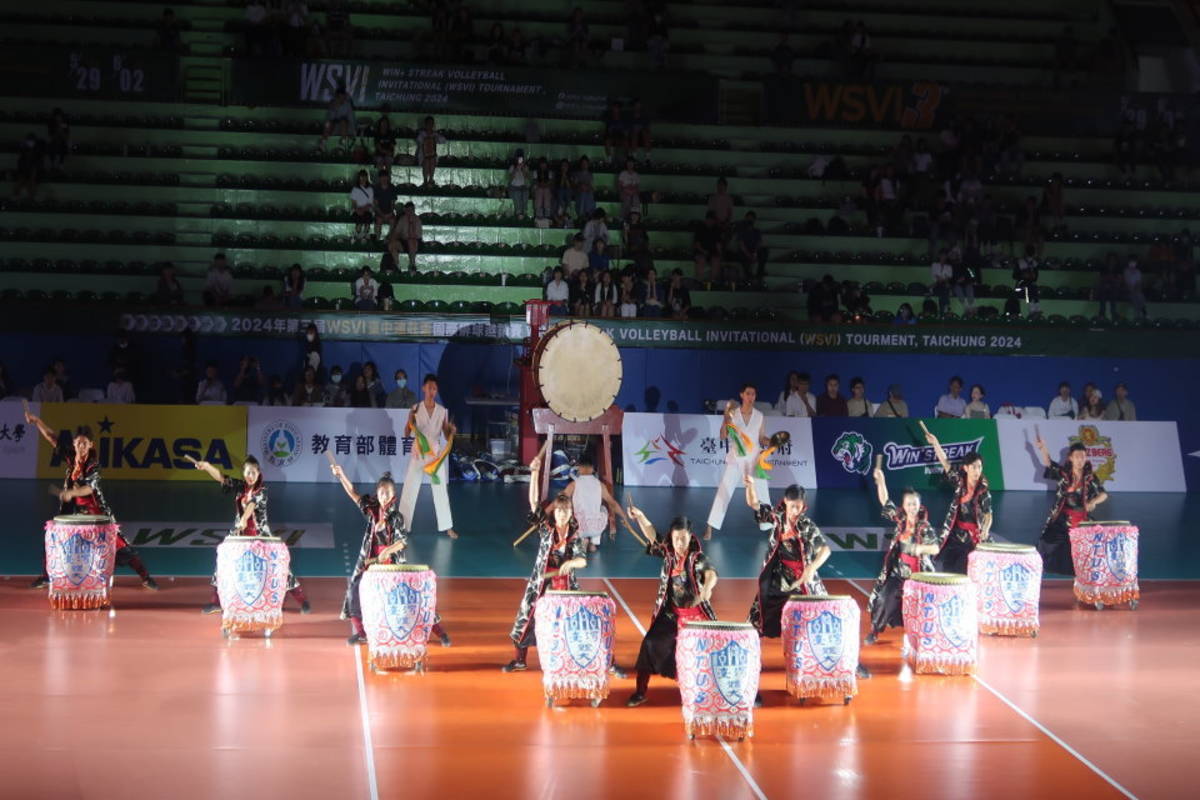 2024第三屆WSVI臺中連莊盃國際排球邀請賽在國立臺灣體育運動大學鼓隊帶來精采開幕演出
