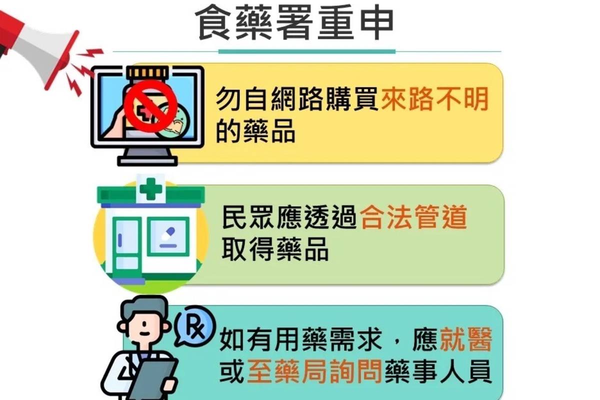 食藥署提醒網購國外藥品的風險