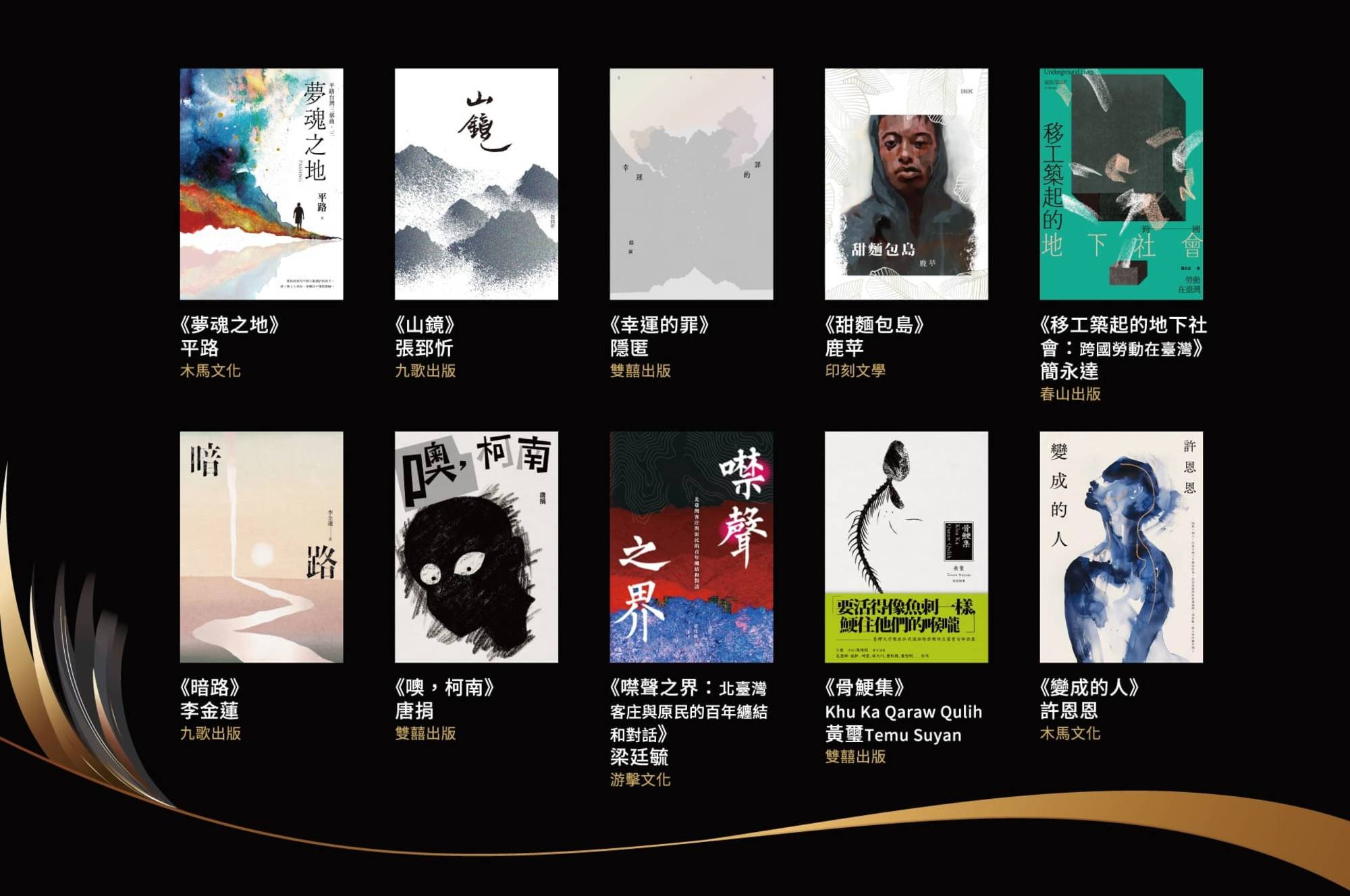 The winners of the 2024 Taiwan Literature Awards (TLA) for Book