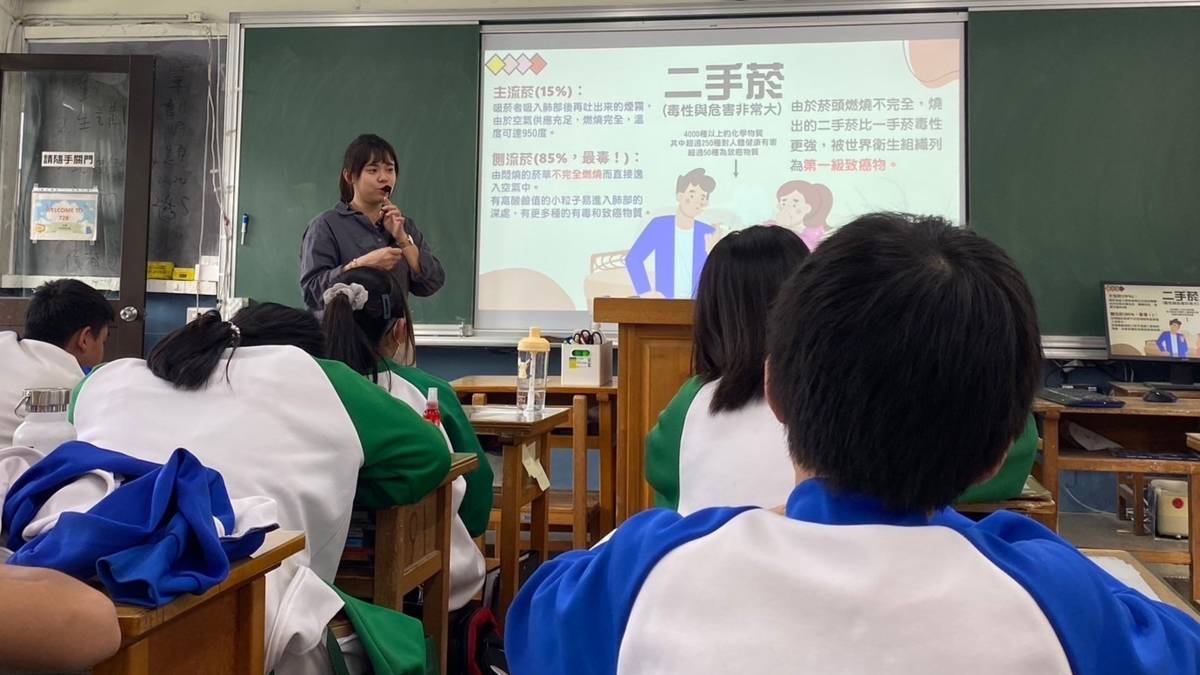 112學年度「校園菸檳危害防治教育推廣」成果-特優-新北市板橋區海山高級中學-健康教育課程教授二手菸對身體健康造成的危害