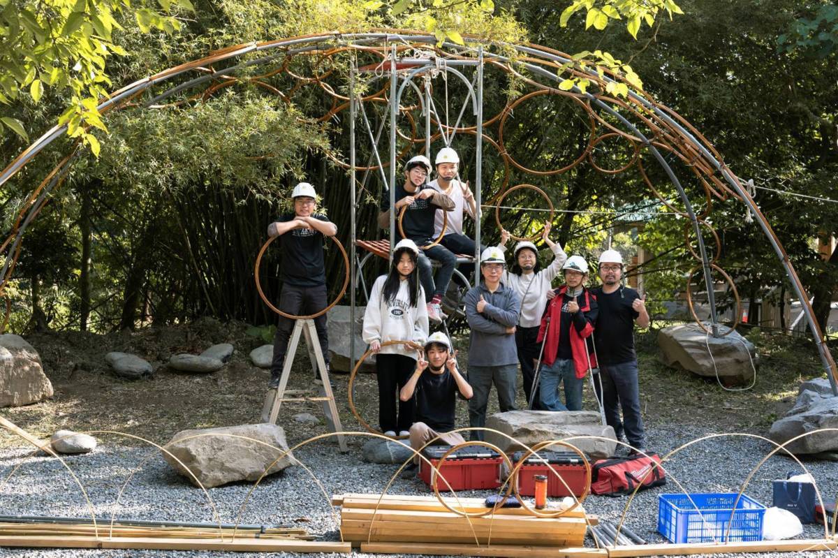 大安高工建築科學生運用所學，協助臺東知本地區建立竹環構造教育展示建築