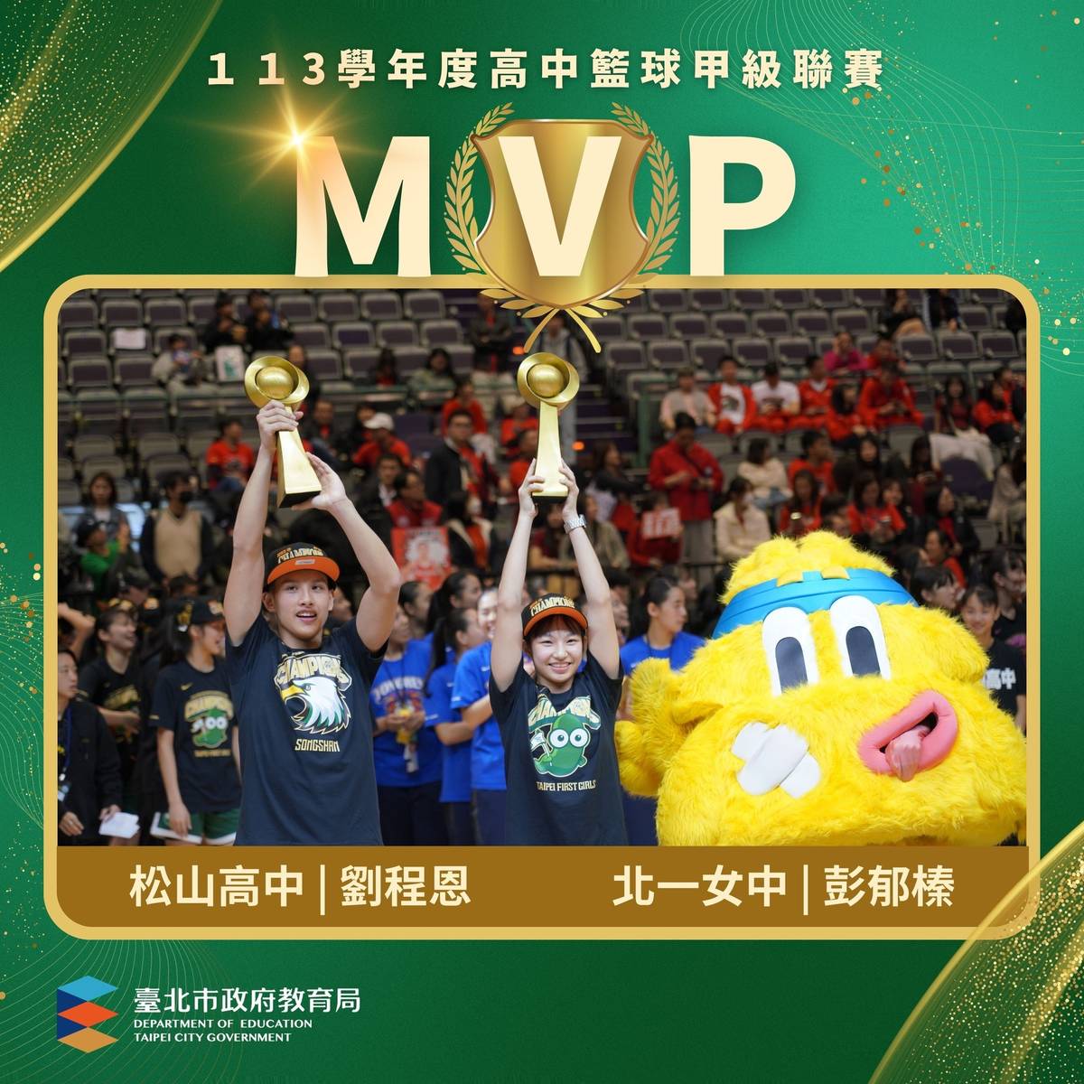 松山高中劉程恩、北一女中彭郁榛分奪MVP