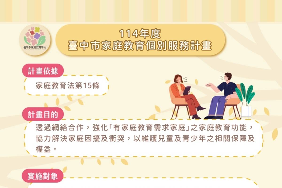 臺中市家庭教育個別服務計畫dm