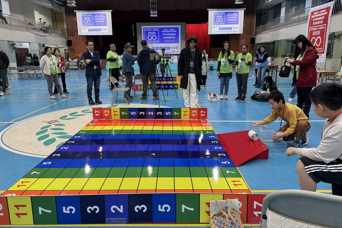 臺北市STEAM跨領域點子科學大賽，學生改造鐵筒進行「滾動關」的挑戰
