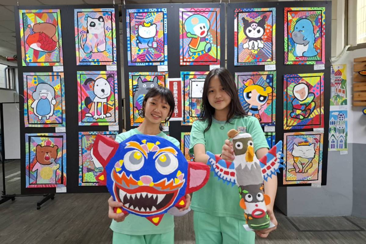 畢業美展以六年級學生為主角，展出作品涵蓋水彩畫、拼貼、版畫、書法、立體造型、手工藝品等多元媒材。