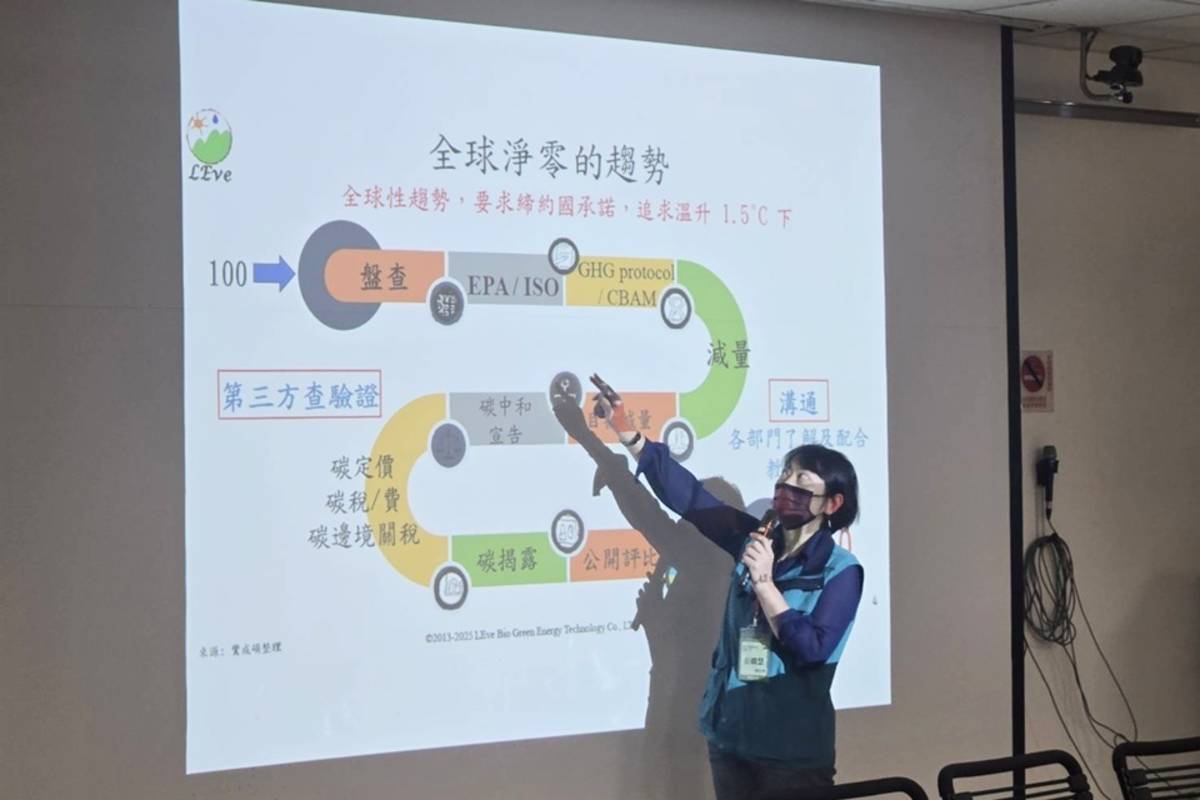 「綠色轉型論壇」開場由綠能科技專家張嫻慧進行專題演講，深入剖析製造業如何透過系統化節能診斷有效提升能源效率。


