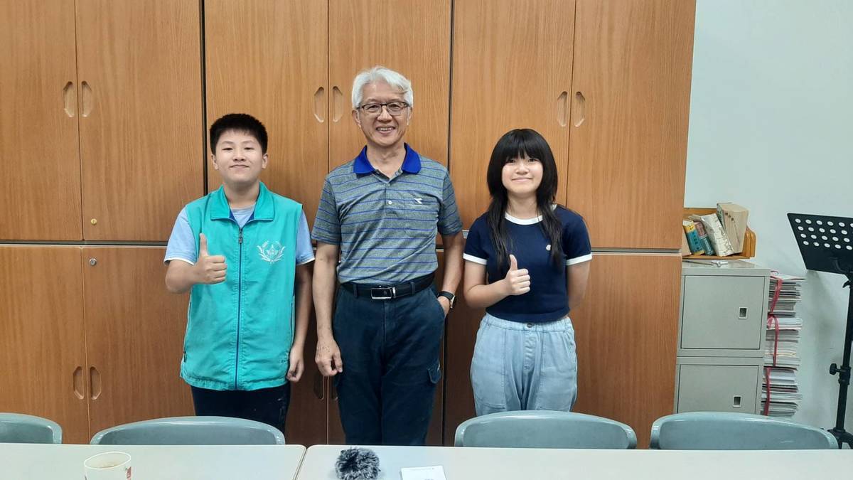 受訪師生（左起）温為至、許嘉勳、張郁柔