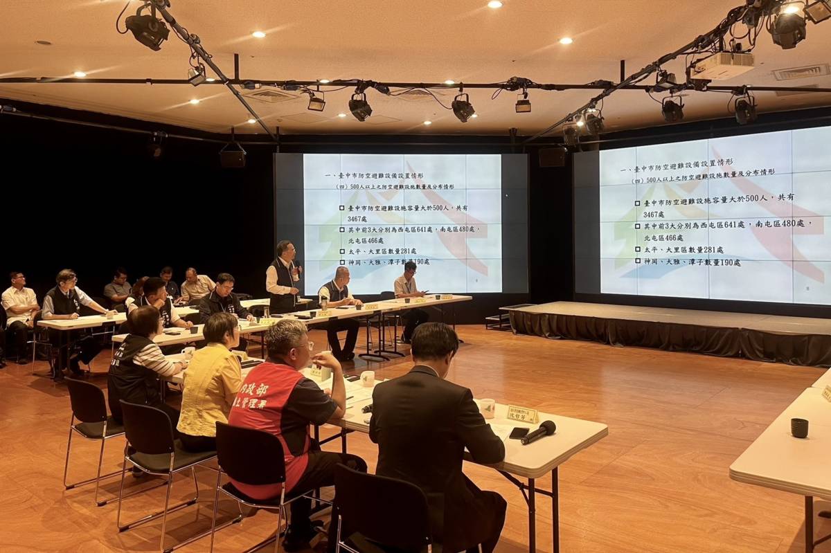 臺中市政府就轄內防空避難設備整備情形進行簡報