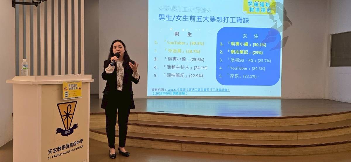 專家學者入校，與學生分享就業安全、性別平等、職業災害等職場議題

