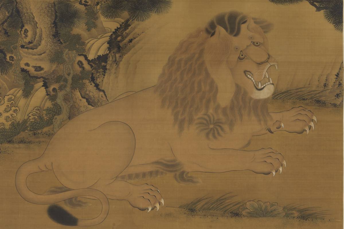 〈清人狻猊圖〉讓東西方獅王在捷克相會。（故宮提供）