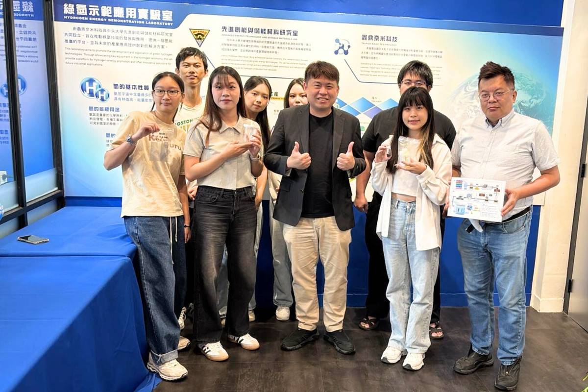 中大團隊成功製作出高效且高穩定性的高熵奈米陶瓷觸媒材料，實現99%的氨降解率，同時生成環保的綠色氫氣。(中央大學提供)
