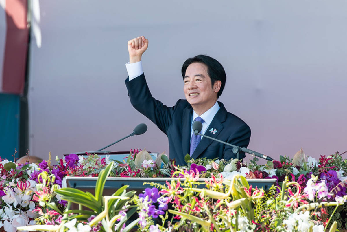 賴清德總統出席在總統府府前廣場舉行的「中華民國中樞暨各界慶祝114年國慶大會」，以「變局中　奮起的新臺灣」為題發表演說 (總統府提供)