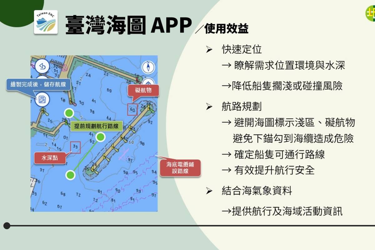 「臺灣海圖APP」上線與推廣執行情形