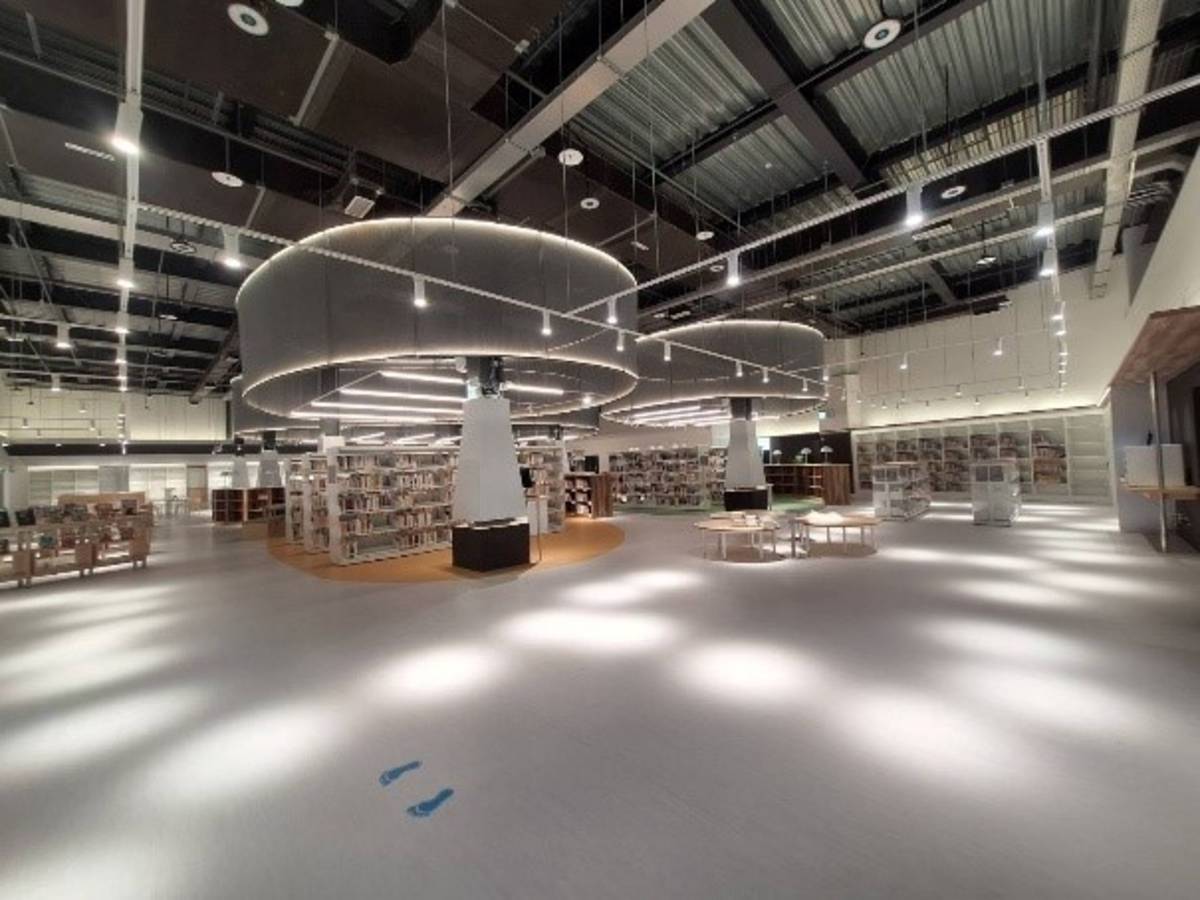 青埔智慧科技分館完工。(桃園市教育局提供)