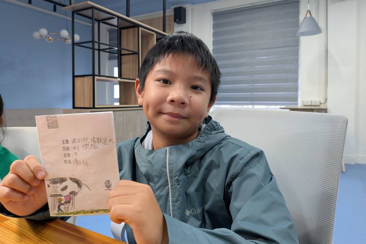 學生廖子諒參訪牧場後，更珍惜所喝到的鮮奶