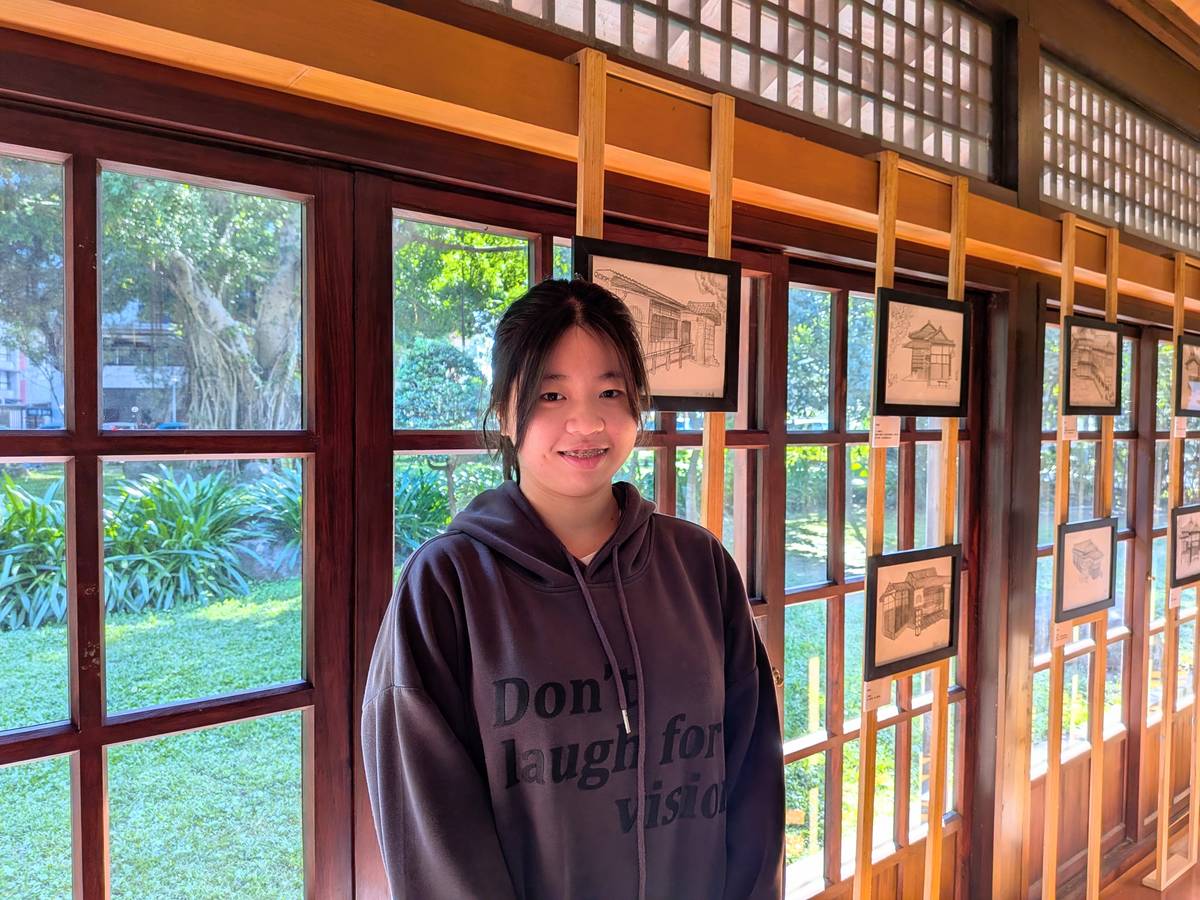 除了建築速寫外，學生江彩曦也以紀州庵為靈感，創作詩句