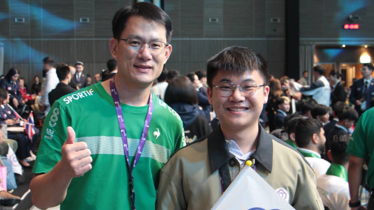 顏政田與廖容陞在亞洲技能競賽合影（圖源：顏政田）