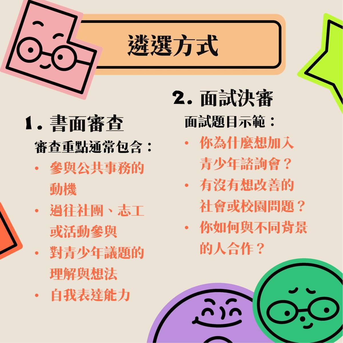 「第八屆青少年諮詢會」遴選報名