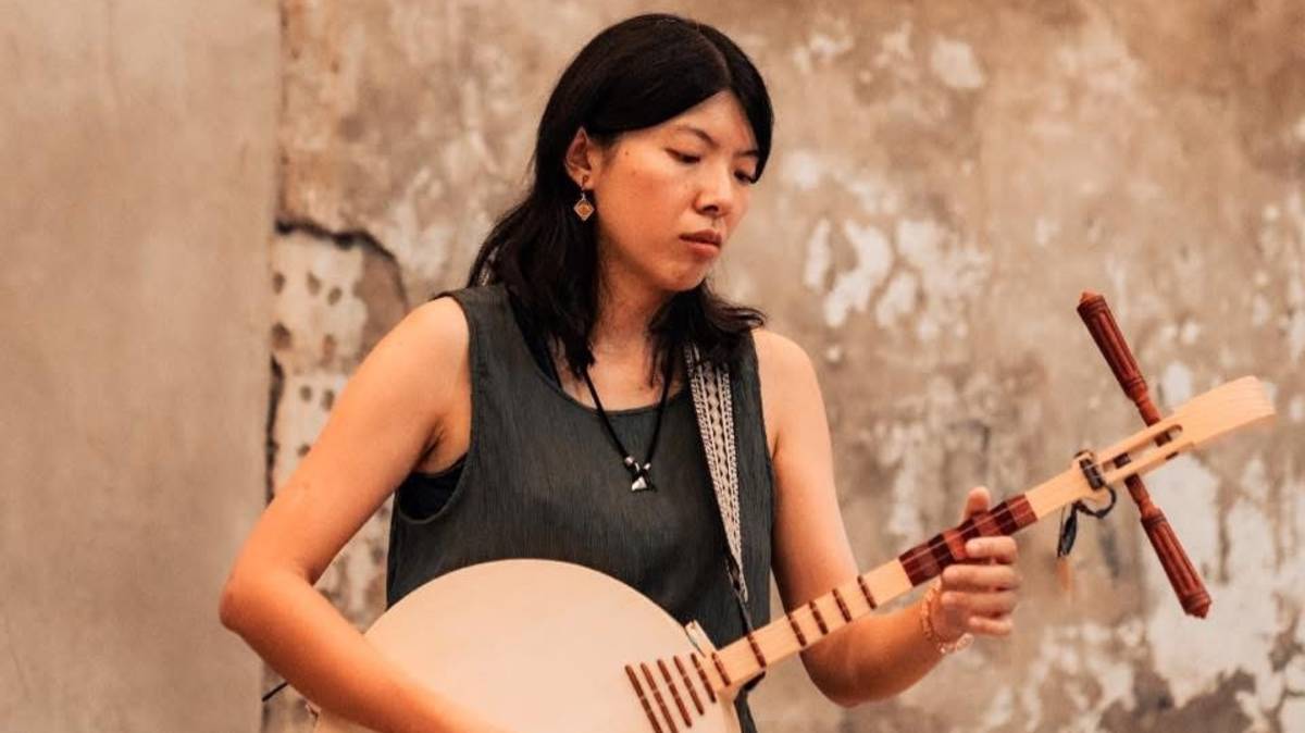 No music No Life的阿盧在虎尾建國眷村表演(虎尾建國眷村提供)。