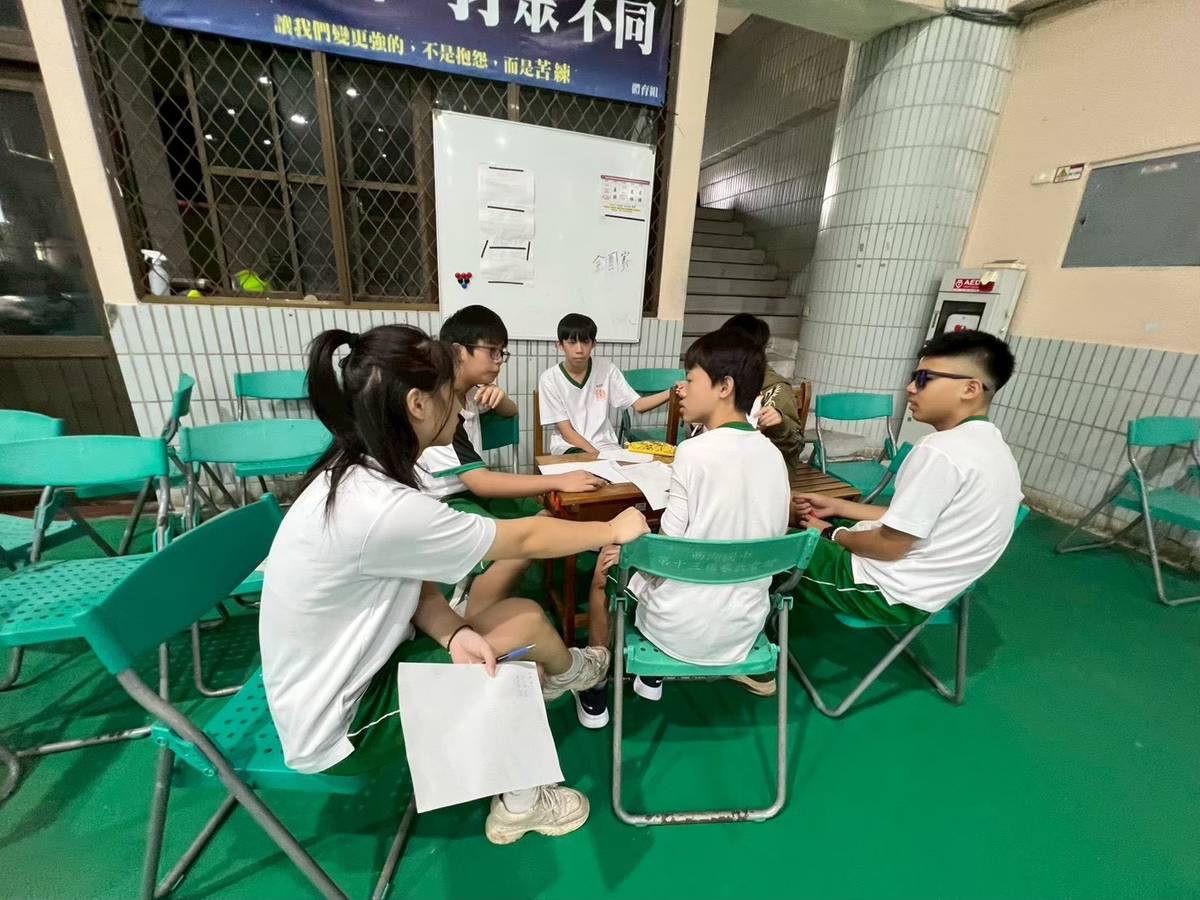 學生在競賽前討論戰術策略