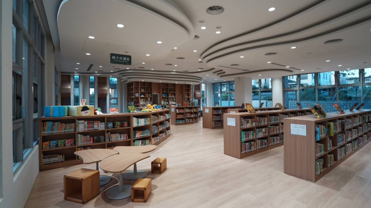 溪東分館是一座會呼吸的圖書館，風的設計與書的溫度在圖書館相遇，以節能環保、生態永續及環境友善為設計理念。