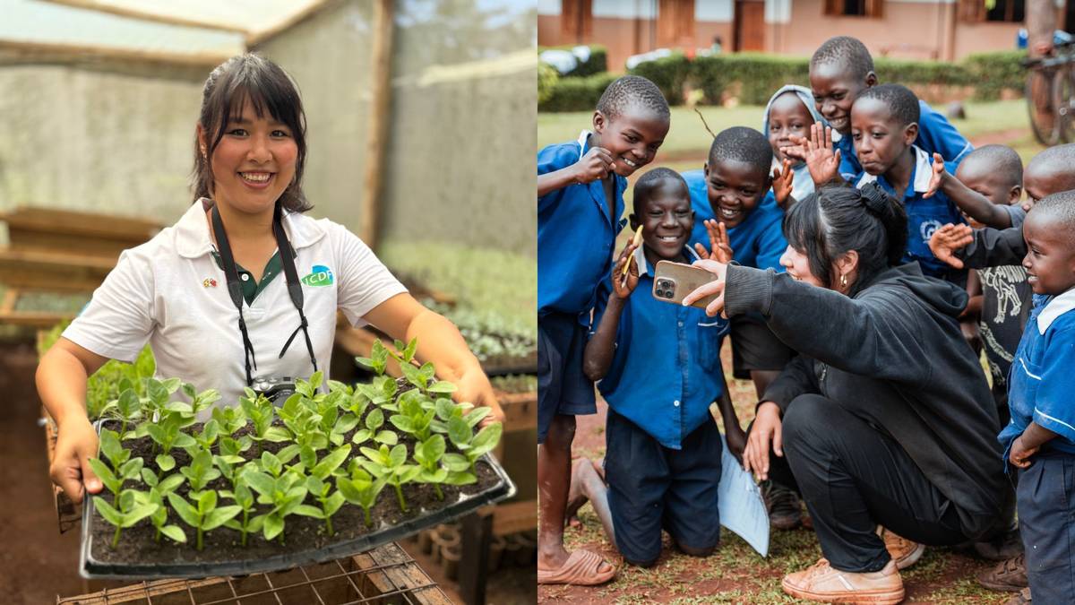 莫貽婷在愛女孩於烏干達的示範農場THE LIGHT擔任志工