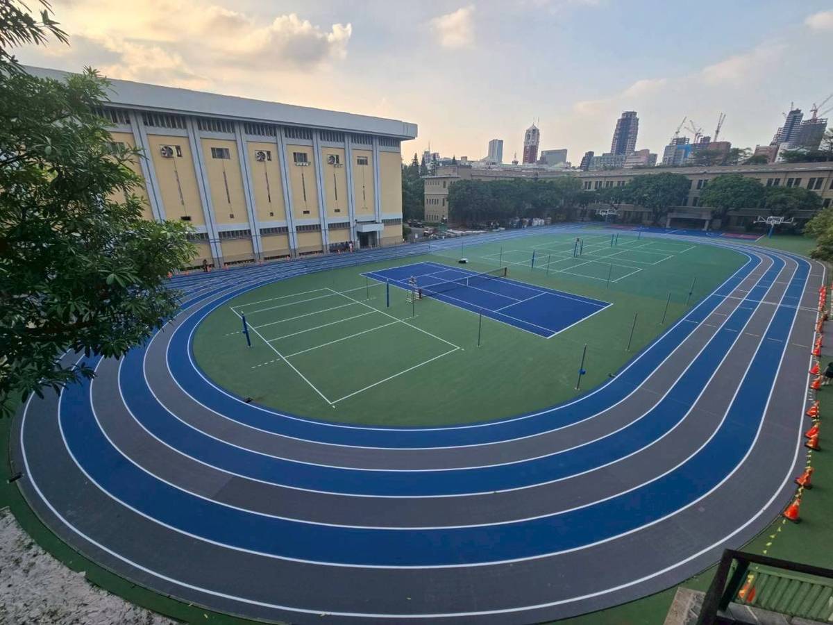 北一女中多色系跑道設計，賦予運動場時尚感